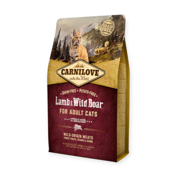 Carnilove Cat Lamb & Wild Boar Sterilised для стерилізованих котів, з ягням та кабаном - 2 кг