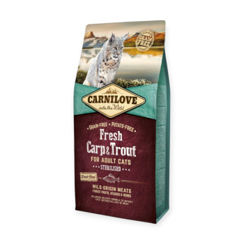 Carnilove Cat Fresh Carp & Trout Sterilised для стерилизованных кошек, с карпом и форелью - 6 кг