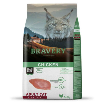 Bravery Adult Cat Sterilized Chicken корм для стерилізованих котів, з куркою - 600 г