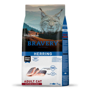 Bravery Adult Cat Sterilized Herring корм для стерилізованих котів, із оселедцем- 7 кг