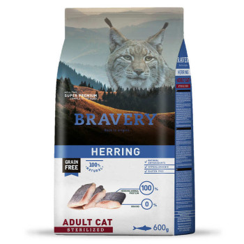 Bravery Adult Cat Sterilized Herring корм для стерилізованих котів, із оселедцем - 600 г