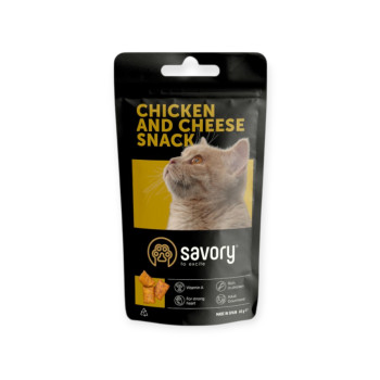 Savory Cat Snack Pillows Gourmand & Chicken & Cheese для вибагливих котів, з куркою та сиром - 60 г