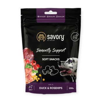 Savory Soft Snacks Duck & Rosehips ласощі для собак, з качкою та шипшиною, 200 г
