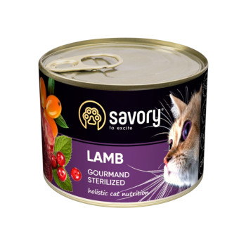 Savory Cat Adult Sterilized Lamb корм для стерилизованных кошек, с ягненком - 200 г