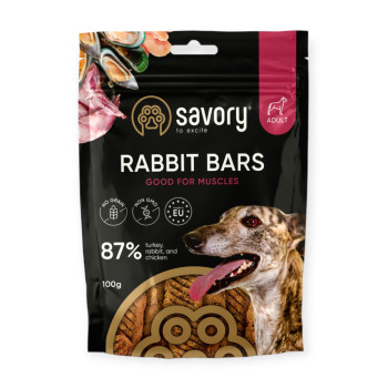 Savory Bars & Rabbit джерки для собак, з кроликом - 100 г
