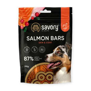 Savory Bars & Salmon джерки для собак, з лососем - 100 г