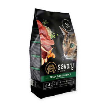 Savory Adult Cat Gourmand Fresh Turkey & Duck корм для котів, з індичкою та качкою - 400 г