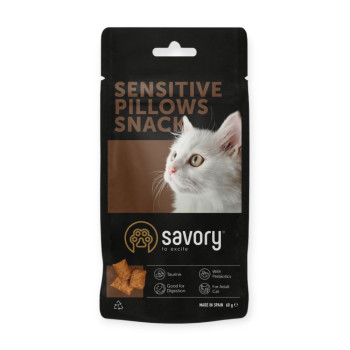 Savory Cat Snacks Pillows Sensitive для кошек с чувствительным пищеварением, с курицей - 60 г