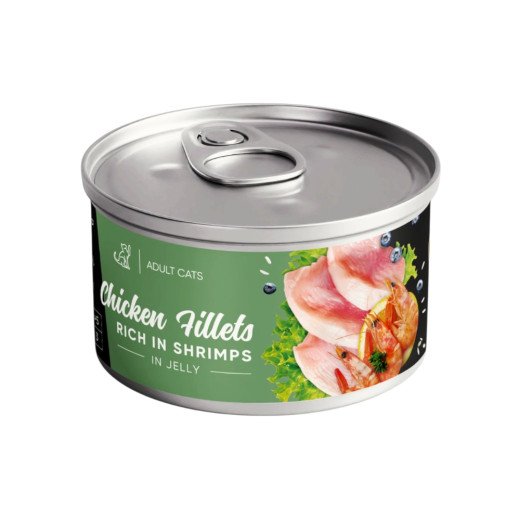 Savory Cat Adult Chicken Fillets Fillets rich in Shrimps для котів, з куркою та креветками - 70 г