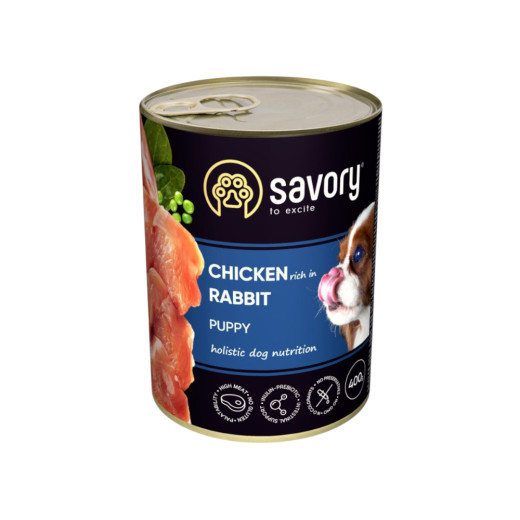 Savory Puppy Rabbit & Chicken корм для щенков, с кроликом и курицей - 400 г