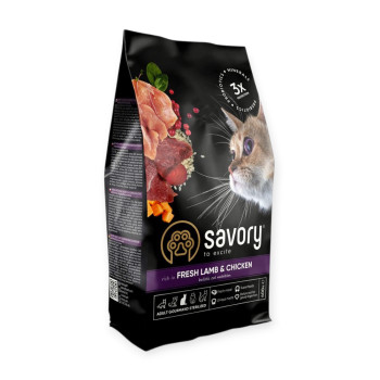 Savory Adult Cat Steril Fresh Lamb & Chicken для стерилізованих котів, з ягням та куркою - 400 г