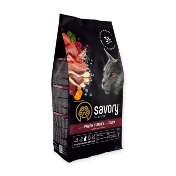 Savory Adult Cat Steril Fresh Turkey & Duck для стерилізованих котів, з індичкою та качкою - 400 г