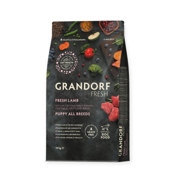 Grandorf Fresh Puppy Lamb & Sweet Potato корм для щенков, с ягненком - 10 кг