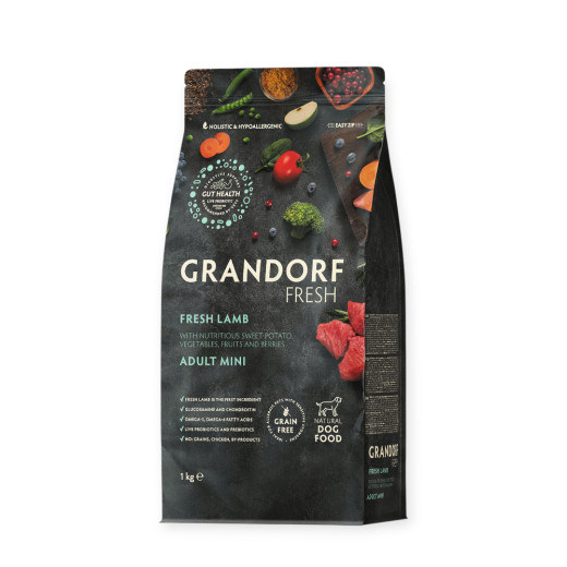 Grandorf Fresh Dog Adult Mini Lamb & Sweet Potato корм для собак малых пород, с ягненком - 1 кг