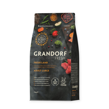 Grandorf Fresh Cat Adult Large Lamb & Sweet Potato корм для котів великих порід, з ягням -2 кг