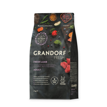 Grandorf Fresh Cat Adult Lamb & Sweet Potato Adult Cat для котів з чутливим шлунком, з ягням - 2 кг