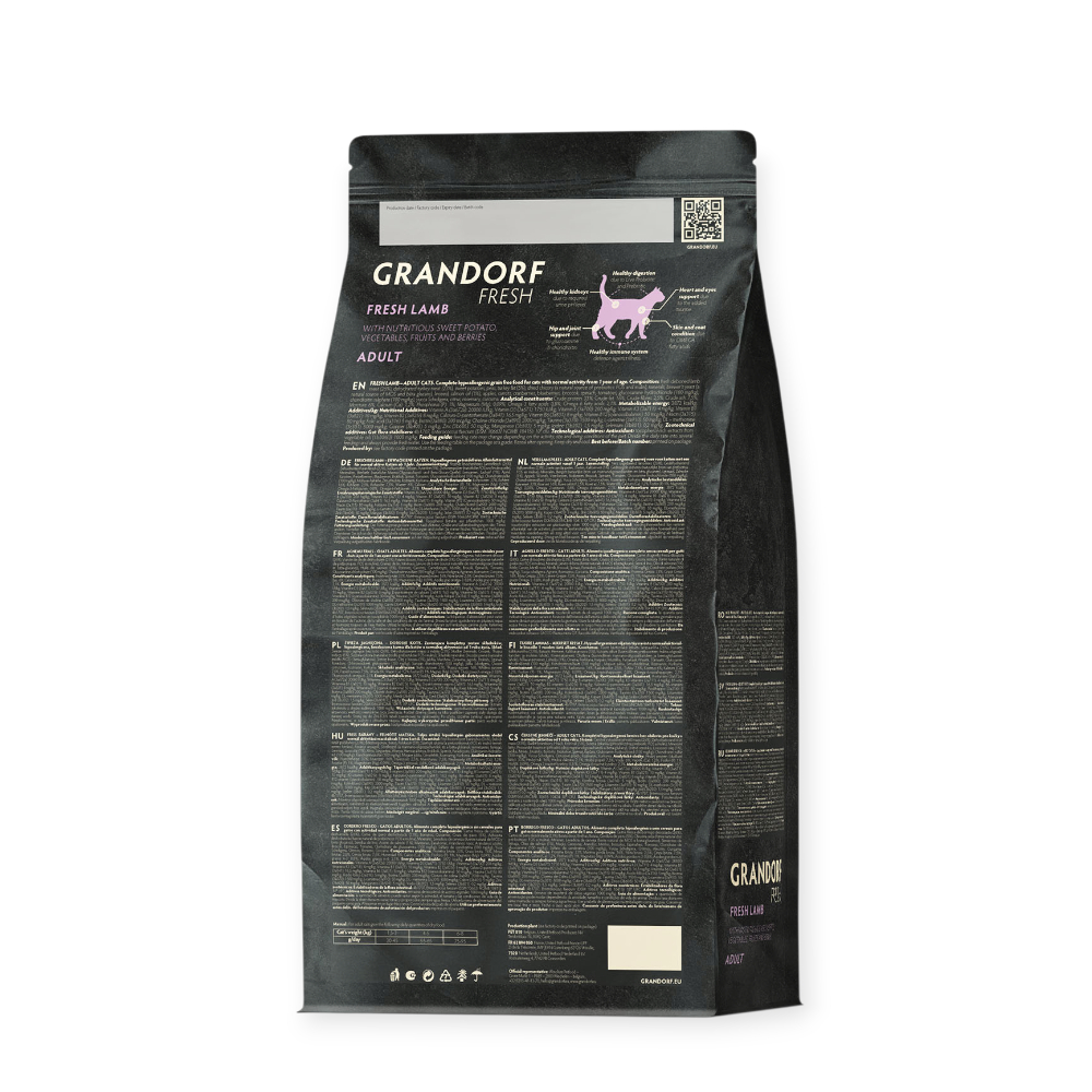 Grandorf Fresh Cat Adult Lamb & Sweet Potato Adult Cat для кошек с чувствительным желудком, с ягненком - 2 кг