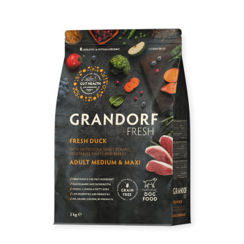 Grandorf Fresh Dog Adult Medium & Maxi Duck & Sweet Potato для середніх та великих собак, з качкою - 3 кг