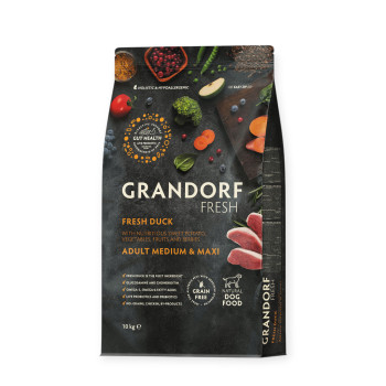 Grandorf Fresh Dog Adult Medium & Maxi Duck & Sweet Potato для средних и больших собак с уткой - 10 кг