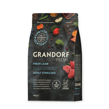 Grandorf Fresh Cat Adult Sterilised Lamb & Sweet Potato для стерилизованных кошек, с ягненком - 400 г