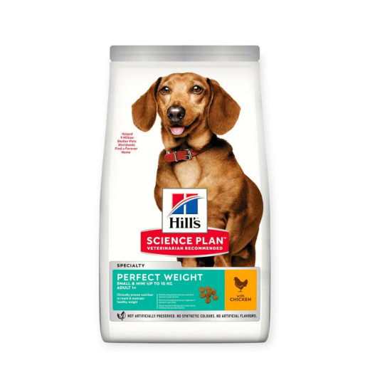 Hill's Science Plan Adult Perfect Weight Small & Mini для контроля веса собак, с курицей - 1,5 кг