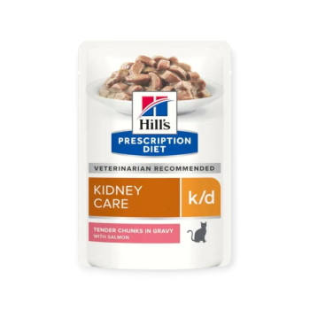Hill's Prescription Diet Kidney Care K/D Salmon при заболевании почек кошек – 85 г х 12 шт