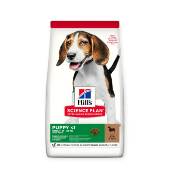 Hill's Science Plan Puppy Medium корм для щенков средних пород, с ягненком - 14 кг