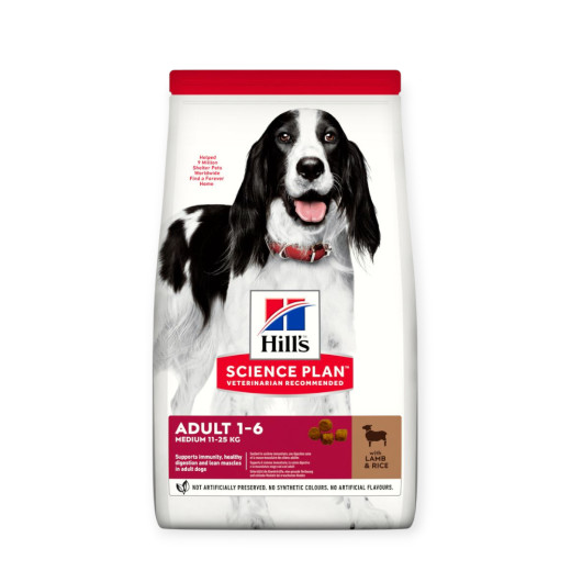 Hill's Science Plan Adult Medium корм для собак середніх порід, з ягням - 14 кг