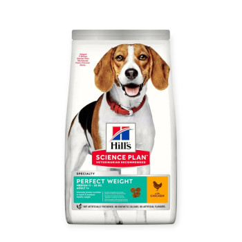 Hill's Science Plan Adult Perfect Weight Medium контроль веса собак средних пород, с курицей - 2 кг