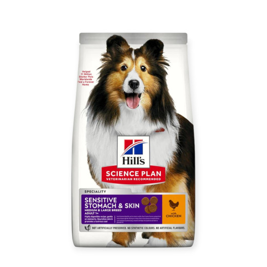 Hill's Science Plan Adult Sensitive Stomach & Skin Medium при чутливому шлунку та шкірі - 2,5 кг