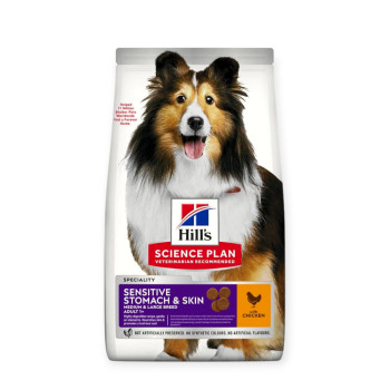 Hill's Science Plan Adult Sensitive Stomach & Skin Medium при чувствительном желудке и коже – 14 кг