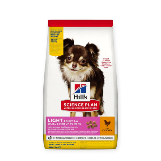 Hill's Science Plan Adult Small & Mini Light при лишнем весе у собак малых пород, с курицей - 6 кг