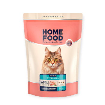 Home Food Cat Adult For Sterilised & Neutered для стерилизованных кошек с кроликом - 1,6 кг