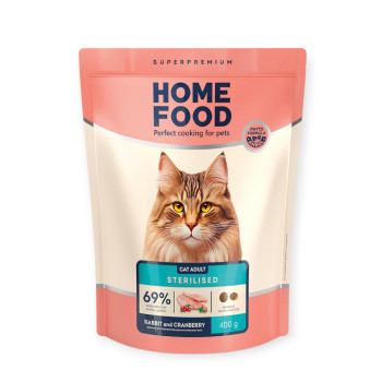 Home Food Cat Adult For Sterilised & Neutered для стерилизованных кошек с кроликом - 400 г