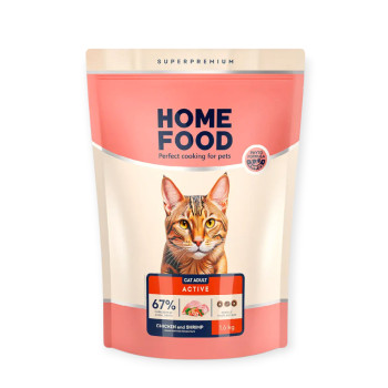 Home Food Cat Adult For Active корм для активних котів, з куркою та креветками - 1,6 кг