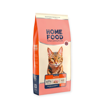 Home Food Cat Adult For Active корм для активних котів, з куркою та креветками - 10 кг