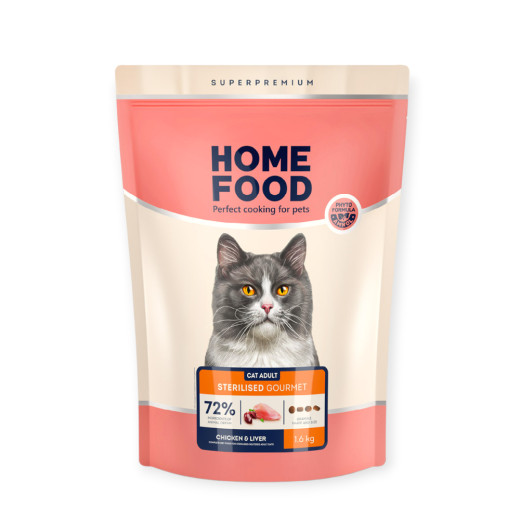 Home Food Cat Adult For Sterilised & Neutered для стерилизованных кошек с курицей - 1,6 кг