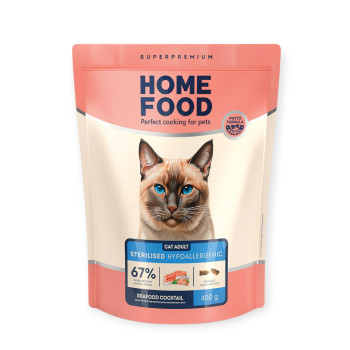 Home Food Cat Adult Hypoallergenic For Sterilised & Neutered для кошек, морской коктейль - 400 г
