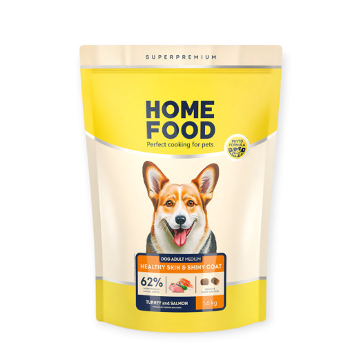 Home Food Dog Adult Medium Healthy Skin & Shiny Coat для здоров'я шкіри та шерсті - 1,6 кг