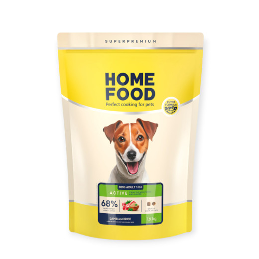 Home Food Dog Low-Grain For Active Adult Mini & Junior для собак малих порід, з ягням - 1,6 кг