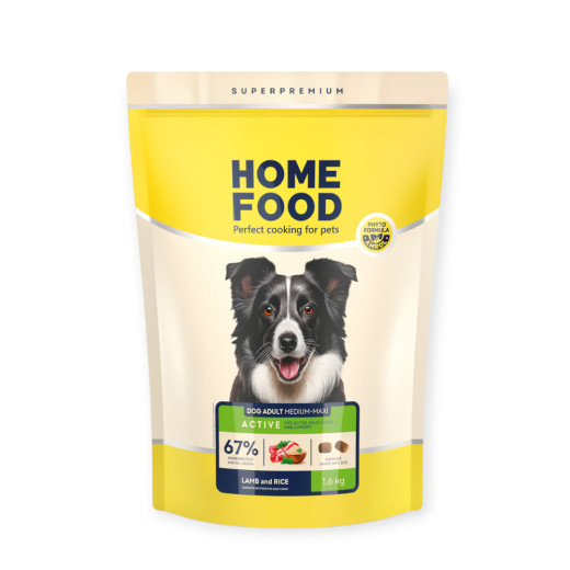 Home Food Dog Adult Medium & Maxi для активних собак середніх і великих порід, з ягням - 1,6 кг