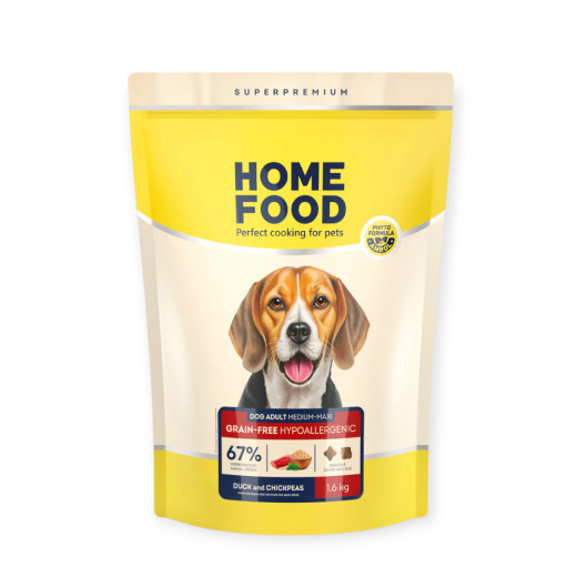 Home Food Dog Adult Medium & Maxi Hypoallergenic GF для середніх та великих собак, з качкою - 1,6 кг