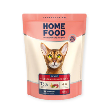 Home Food Cat Grain-free Hypoallergenic для стерилізованих котів, з качкою - 400 г