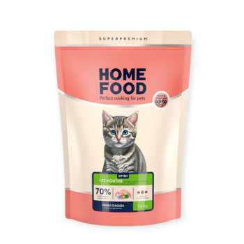 Home Food For Kittens 1-12 Months сухий корм для кошенят, з куркою - 1,6 кг