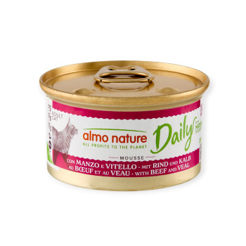 Almo Nature Daily Mousse Beef & Veal вологий корм для котів, з яловичиною та телятиною - 85 г