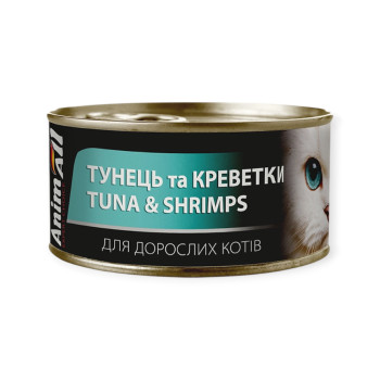Animall Tuna & Shrimps влажный корм для кошек с тунцем и креветками - 85 г