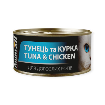 AnimAll Tuna & Chicken вологий корм для котів, з тунцем та куркою - 85 г