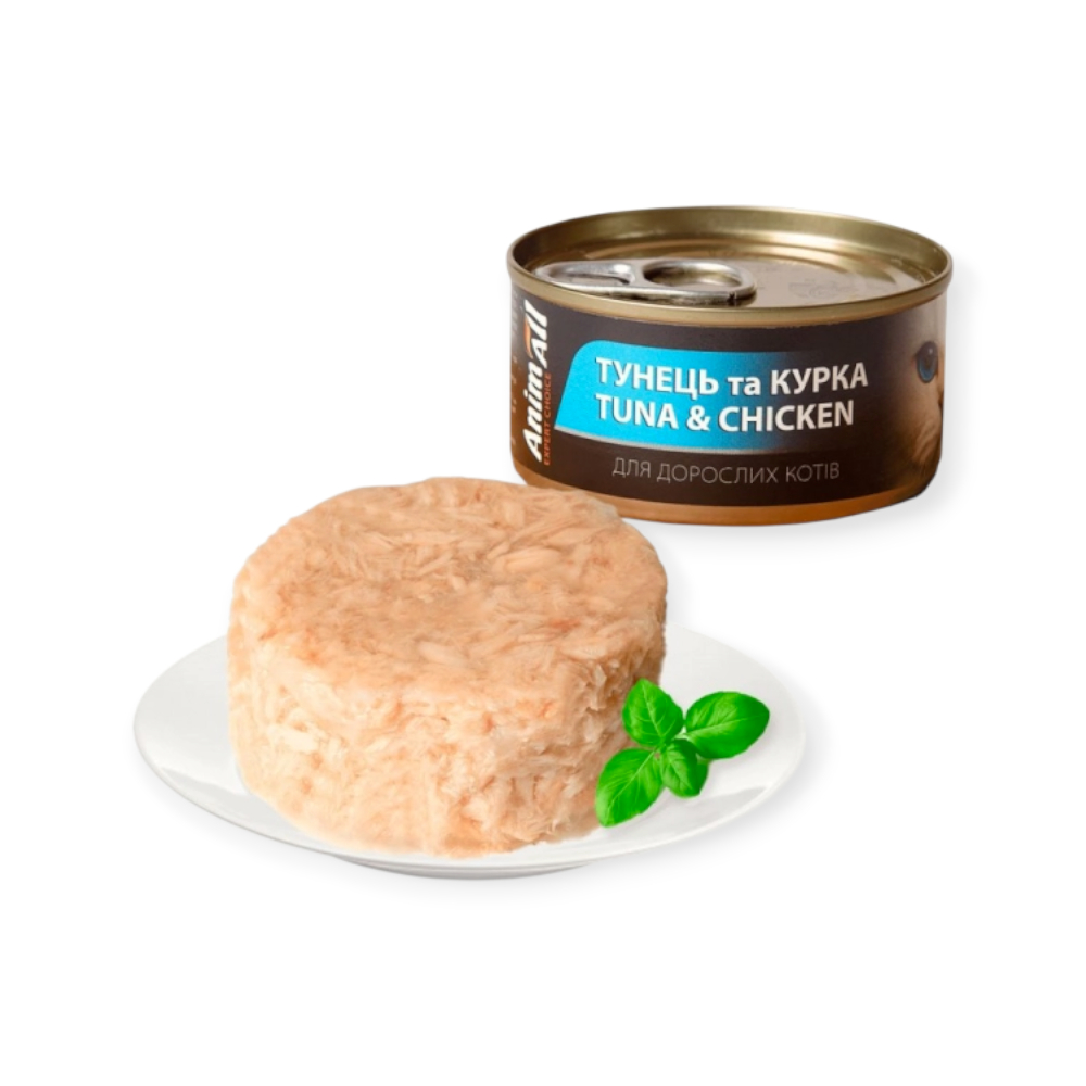 AnimAll Tuna & Chicken влажный корм для кошек с тунцем и курицей - 85 г