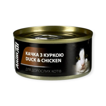 Animall Duck & Chicken влажный корм для кошек, с уткой и курицей - 80 г
