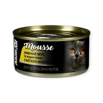 AnimAll Chicken Mousse вологий корм для котів, з куркою - 80 г